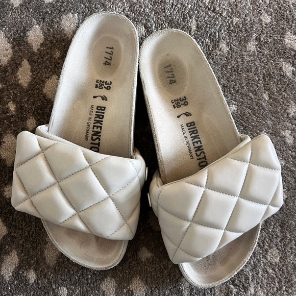Birkenstock 1774 off white leather slides almost new sz 39 - Picture 4 of 11